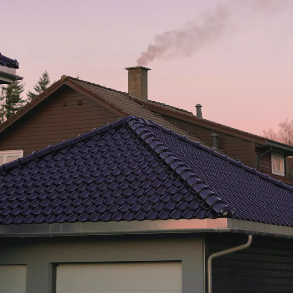 Rent tak som har fått en taktvätt.