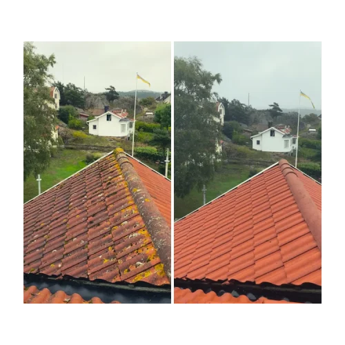 Taktvätt Gävle - Före och efter