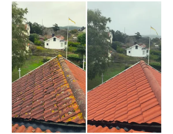 Taktvätt Gävle - Före och efter